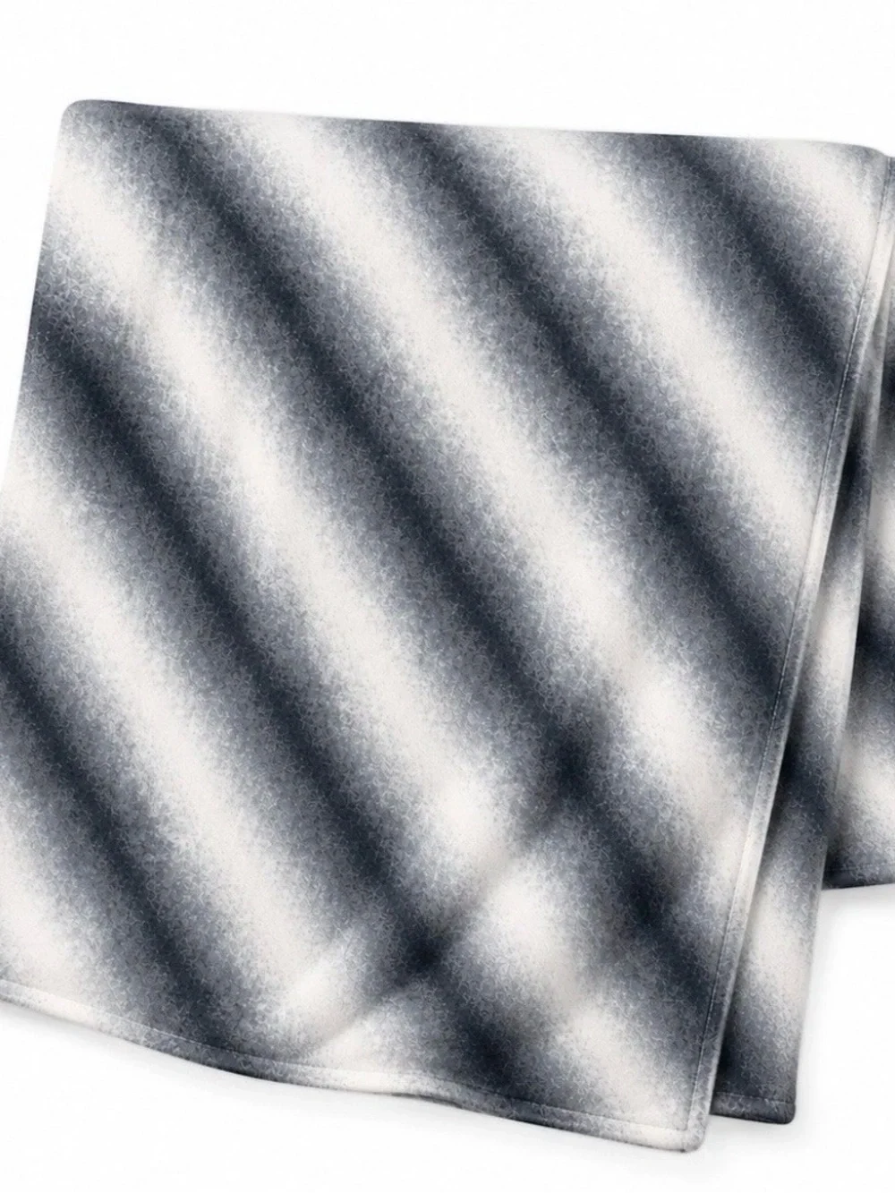 Mon Chateau Luxury Collection Blanket Throw 60”x70” Grey White Ombré Textured